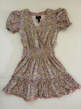 Polo by Ralph Lauren Pink Floral Smocked Waist Dress Sz Kids 8/10